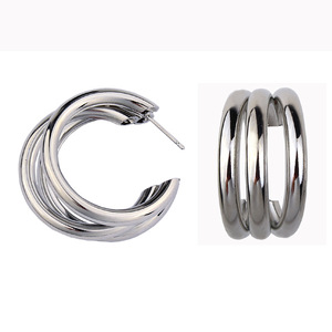 Hot Selling Trendy <b>Hook</b> Hoop <b>Earrings</b> Alloy Gold Plated Hip Hop Unisex - Product Image 4