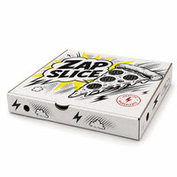 Caja de Pizza para Llevar al por Mayor, con Logotipo Impreso Personalizado, de Cartón Corrugado Sólido, para Comida Rápida