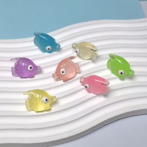 100 pièces de miniatures de poissons rouges lumineux en résine, figurines d'animaux marins, ornement de jardin féerique, micro-paysage, décoration artisanale DIY - Product Image 2