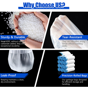 YC Thùng rác nhỏ Túi 4 gallon dây rút Mini Túi rác nhựa màu trắng Thùng rác có thể lót cho phụ kiện phòng tắm - Product Image 3