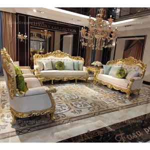 Ensemble de canapés modulables au design français de luxe Pieds en bois doré Style royal pour hôtel Villa-Exquisite Parisian Style Dubai - Product Image 6