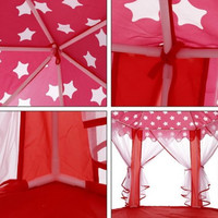 JT051 tente de jeu château de princesse hexagonale rouge pour enfants
