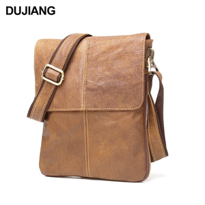 Sac bandoulière pour homme Dujiang en cuir véritable, style vertical, durable, pour un usage quotidien - Product Image 1