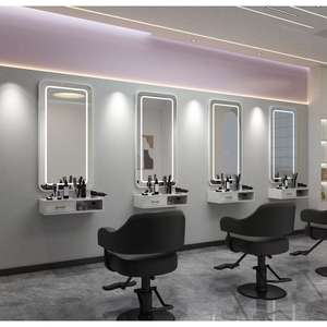Miroir de salon de coiffure avec éclairage LED, station de coiffage - Product Image 6
