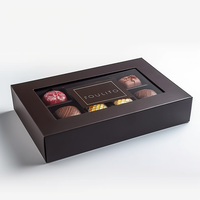 Boîtes de chocolat imprimées en boîte magnétiques en carton de luxe recyclables Boîte de bonbons alimentaires en plastique transparent