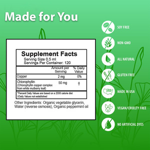 निजी लोगो फैक्टरी सीधे प्राकृतिक संयंत्र तरल क्लोरोफिल तांबे के लिए प्राकृतिक संयंत्र तरल क्लोरोफिल तांबे की खुराक देता है - Product Image 3