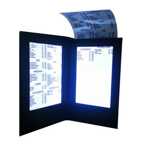 <span class=keywords><strong>Menú</strong></span> de Bebidas A4 de Cuero PU Duradero, Iluminado, con Fuente Eléctrica VIP para Hoteles y Restaurantes - Product Image 2
