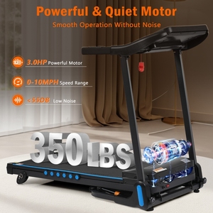 Tapis Roulant Pieghevole Automatico con Inclinazione per Corsa e Camminata, 3.0 HP, Capacità di Carico 350 Libbre, Disponibile in Stock Oltremare - Product Image 6