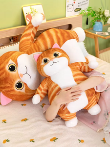 Cute Big Fat Orange <b>Cat</b> <b>Plush</b> Pillow Toy with PP Cotton Filling Internet Celebrity Companion Gift for Unisex - Product Image 5