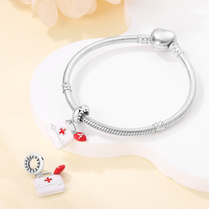 En gros, Perles classiques en argent 925, Pendentifs, Breloques DIY (boîte à médicaments, dents), Bijoux de mode, Bracelets pour enfants, Perles - Product Image 6