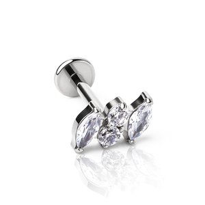 5A Zircon Stones chủ đề nội bộ Titan G23 lope ear piercing đồ trang sức giải phóng mặt bằng bán và Giảm giá trên hàng tồn kho - Product Image 3