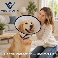 Collier de récupération pour animaux de compagnie, collier éлизаветинский en plastique givré, réglable avec velcro, pour chien et chat, protection post-opératoire des plaies