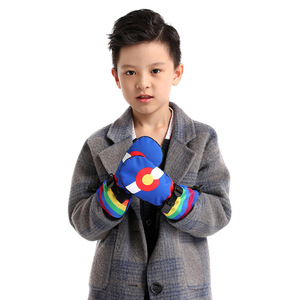 Children's Ski <b>Gloves</b> Blue And Rose Red <b>Warm</b> Lightweight For Winter Outdoor Use - Product Image 1