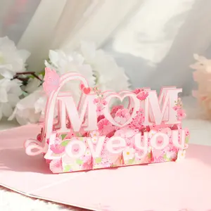 Забавная поздравительная открытка на день матери, цветочный букет, поздравительные открытки ручной работы, 3D открытки с конвертом