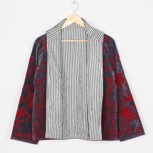 Luxury <b>Women</b> <b>Velvet</b> Suzani <b>Jacket</b> Traditional Hand Embroidery Bohemian Ethnic Floral Vintage Designer Coat Custom OEM ODM - Product Image 4