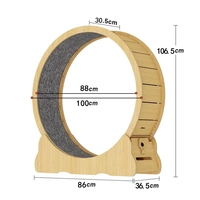 Roue d'exercice silencieuse personnalisée OEM, cadre d'escalade en fibre de bois, jouet pour chat anti-stress, tapis roulant pour chat
