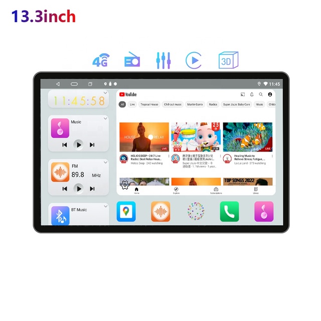 Latest 13.3inch Big Screen Car Stereo Radio 2DIN Video Android 4+64GB 2000*1000 GPS 4G Carplay Car DVD Player