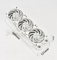 Radiateur en cuivre OCOCOO 360 mm, 3 ventilateurs PWM blancs, grille argentée de 56 mm d'épaisseur, haute efficacité, faible bruit, longue durée de vie, stable pour boîtier PC ATX