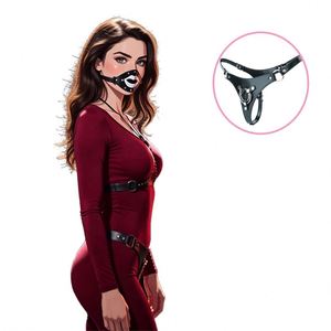 Ataduras de Cuero con Tapón Bucal para Mujer, Accesorio Ajustable para Disfraces de Pareja y Cosplay - Product Image 1
