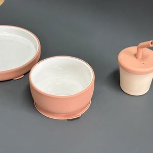 <span class=keywords><strong>Assiette</strong></span> en céramique micro-ondes avec couvercle en silicone lavable au lave-vaisselle personnaliser les couleurs <span class=keywords><strong>assiette</strong></span> bébé enfant en bas âge - Product Image 3