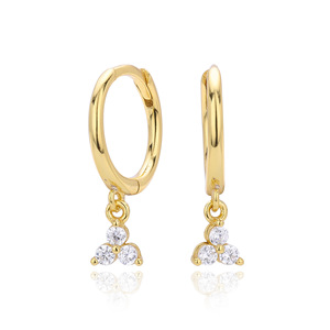 New Popular Jewelry Waterproof Gold Plated Zircon Inlay Geometric Flower <b>Stud</b> <b>Earrings</b> Set for Women - Product Image 6