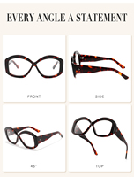 Monture de lunettes optiques SENTA pour femmes, surdimensionnée, motif papillon, en acétate, vente en gros, logo personnalisé, petite série, stock disponible