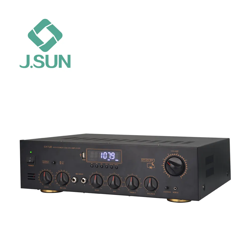 Amplificateur Audio stéréo w, 2 canaux, récepteur avec USB,SD,AUX, micro