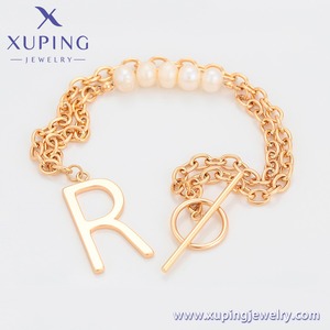 A00890834 เครื่องประดับ XUPING สร้อยคอจี้รูปตัวอักษร <span class=keywords><strong>R</strong></span> สีทอง 18K ประดับมุกน้ำจืด สำหรับผู้หญิง สไตล์ฮิปฮอป - Product Image 6