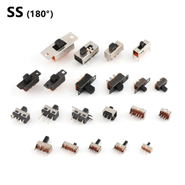 Vertical Type SPDT DPDT Slide Switch 1P2T 1P3T 2P2T 2P3T 2P4T Pcb Mounted On-Off- On-Off 2 3 4 Position Vertical Slide Switch