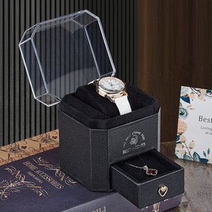 Elegante Scatola Portaorologi Esagonale con Manico a <span class=keywords><strong>Cuore</strong></span> in Oro, Regalo Ideale per la Festa del Papà - Product Image 5