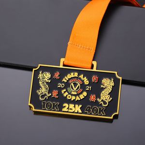 Medalla Personalizada de Fabricante, Medalla de Oro de Aleación de Zinc Esmaltada, Medallas Deportivas 2D 3D para Carreras Todoterreno de 10k, 25k, 40k - Product Image 5