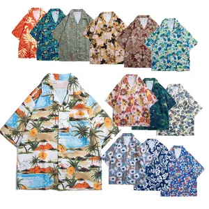 卸売格安夏のビーチシャツcamisas estampadas para sublimacion- de hombreココナッツプリントリゾートハワイアンシャツ