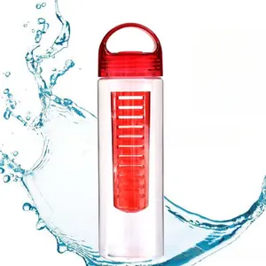 700 ml/800 ml Outdoor Sport Kunststoff Zitronenmaserung Fruchtsaft Shaker Infusor Flasche Wasser