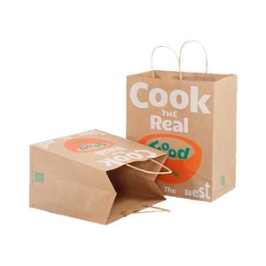 Bolsas de Papel Personalizadas para Regalo, Impresión Personalizada, Bolsas de Papel Kraft Marrón para Comida para Llevar con su Propio Logotipo, <span class=keywords><strong>Sac</strong></span> En Papier Kraftshopping - Product Image 3