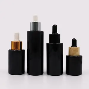 2 Unzen 50ml 100ml 30 ml 1 Unze kosmetisches Haaröl leere Essenz Parfüm flaschen 30 ml Milchglas schwarze Tropf flasche