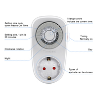 Minuteur programmable 24h/24, 16A, mini interrupteur mécanique pour prise électrique