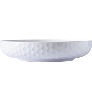 Lead-free Bone China Water <strong>Cube</strong> Nest Soup <strong>Plate</strong> Round Modern Minimalist Household Large Deep White Ceramic Glazed Microwave Safe - Product Image 1