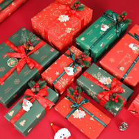 Kertas Kado Kraft Natal 50x70cm Custom untuk Pembungkus Kado Liburan, Dekorasi Rumah, dan Kemasan Buket Bunga