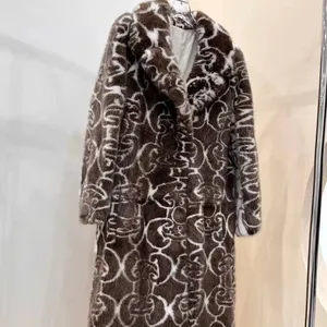YRC167 סיטונאי יוקרה מינק פרווה מעיל נשים אמיתי מינק ארוך חם מעיל מותאם אישית