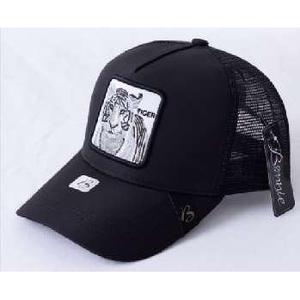 Gorra Trucker con Bordado de Tigre, Ajustable, de Malla, Unisex, Estilo Urbano, Primavera Verano, Casual, de Poliéster y Algodón, Transpirable e Impermeable - Product Image 1