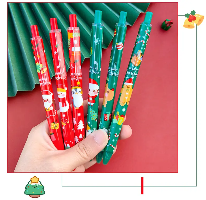 थोक प्यारा क्रिसमस नपुंसक कलम पैटर्न वैकल्पिक कलम की एक किस्म के साथ अनुकूलित किया जा सकता