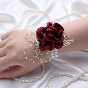 AM-WDA01 Ammy – Corsage <span class=keywords><strong>de</strong></span> poignet en roses avec strass et bracelet élastique pour mariage, bal <span class=keywords><strong>de</strong></span> promo et remise <span class=keywords><strong>de</strong></span> diplôme - Product Image 2