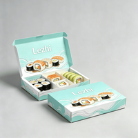 Boîte à sushi jetable personnalisée, emballage alimentaire sur mesure, matériaux recyclables, boîte en papier rectangulaire
