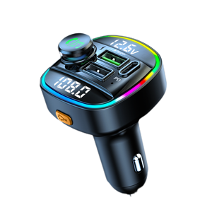 Émetteur FM C22 Mains Libres Radio de Voiture Modulateur Lecteur MP3 avec <span class=keywords><strong>Adaptateur</strong></span> de Charge Rapide <span class=keywords><strong>USB</strong></span> 22,5W pour Voiture - Product Image 2