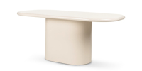 Table à manger ovale moderne en MDF brillant de 180 cm, style crème, facile à nettoyer, idéale pour les restaurants, les hôtels et les salles à manger