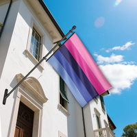 Drapeau de la fierté omnisexe double face en polyester rose, violet et bleu, bannière LGBTQ+ pour les événements de fierté, affichage intérieur et extérieur