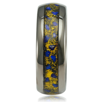 Bagues en carbure de tungstène incrustées de lapis-lazuli couleur bronze pour hommes, alliance de mariage, taille 6-16