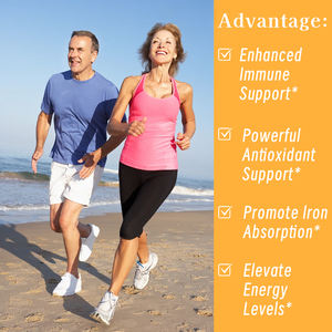 טבליות ויטמין C מותג פרטי לתמיכה חיסונית, מקדמות ספיגת ברזל, טבליות תוסף תזונה עם סמבוק ואבץ - Product Image 3