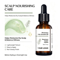 Huile Capillaire 3-en-1 OEM aux Herbes, Romarin, Jojoba et Ricin 30ml – Croissance des Cheveux, Massage du Cuir Chevelu, Volumisante, Épaississante, Réduit la Chute des Cheveux