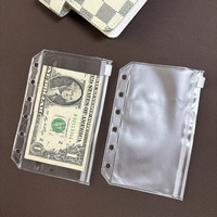 Pochette transparente en PVC A5 A6 A7 pour documents, enveloppe à monnaie, organiseur de budget à 6 anneaux, pochette à fermeture éclair pour l'organisation des documents